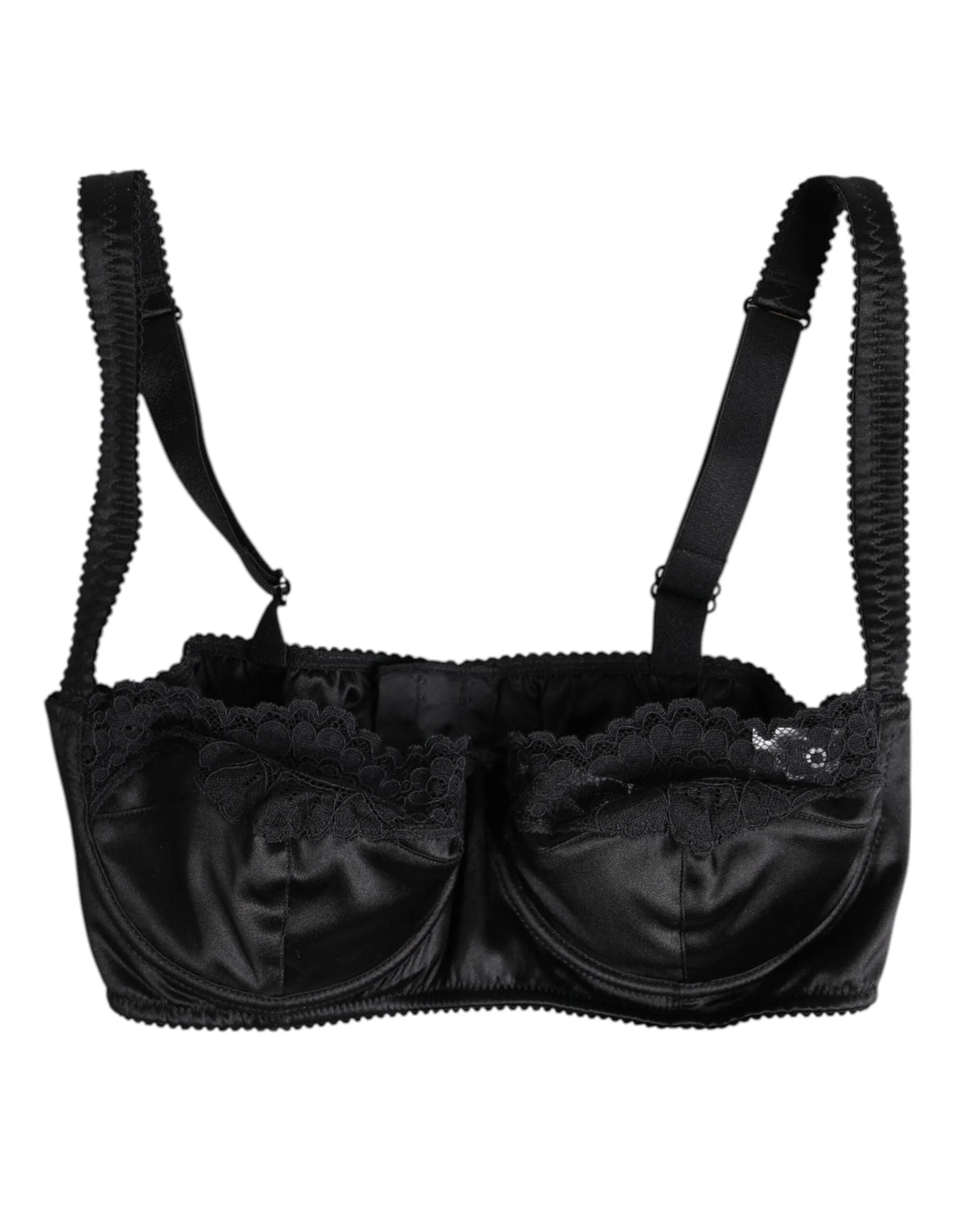 Dolce & Gabbana Black Silk Underwired Balconette Bra Underwear - IT3 | M