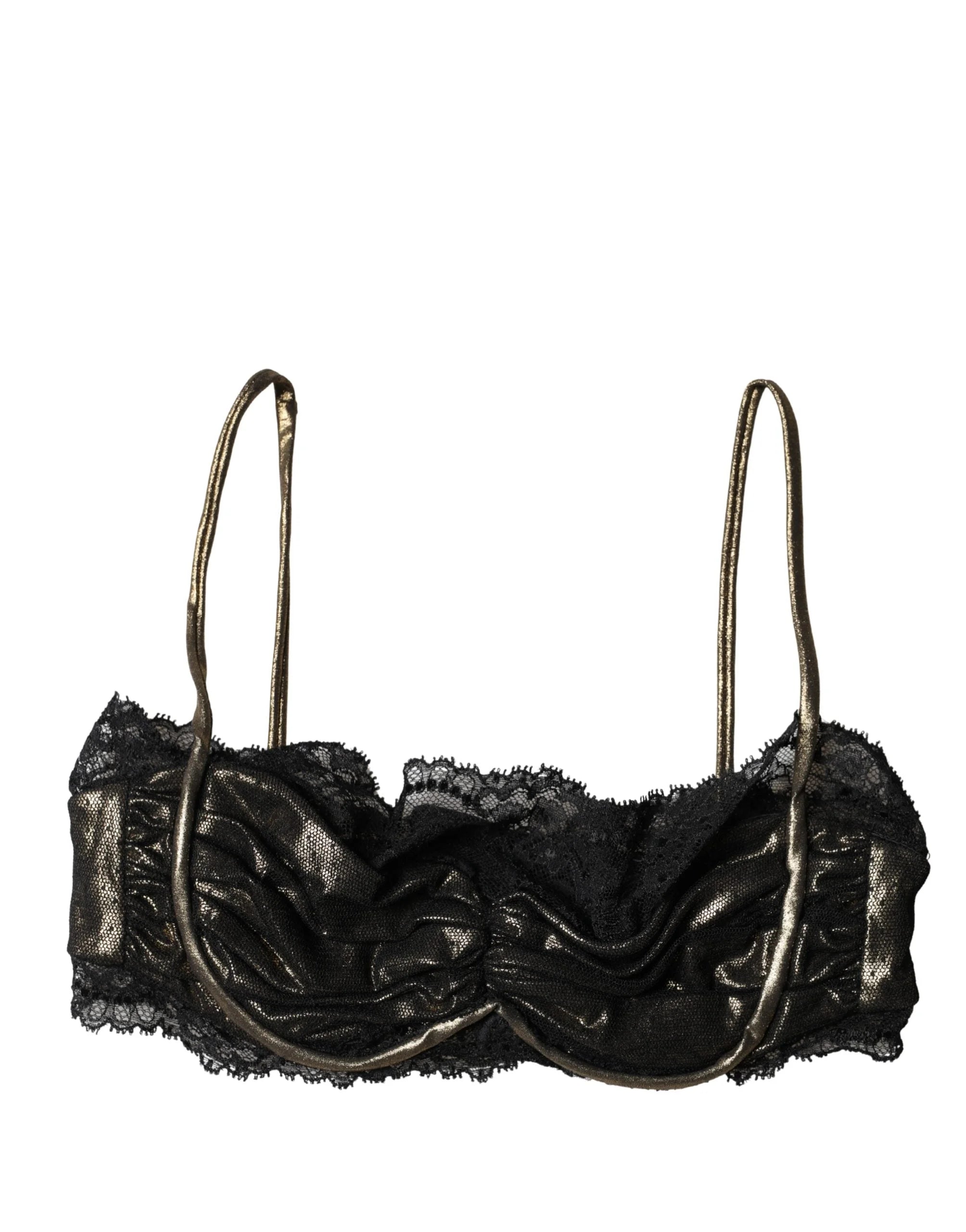 Dolce & Gabbana Black Silk Underwired Balconnet Bra Underwear - IT40|S