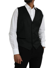 Dolce & Gabbana Black Silk Waistcoat Dress Formal Vest - IT54 | XL - Vests