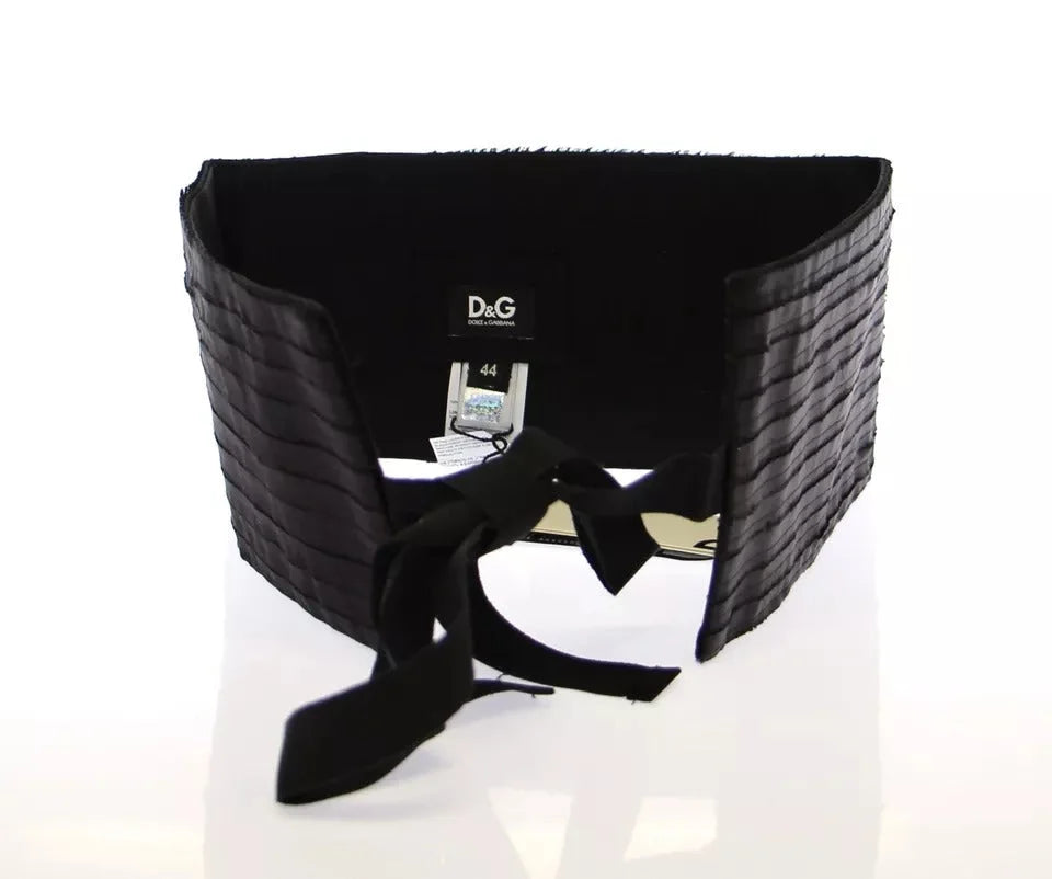 Dolce & Gabbana Black Silk Womens Waist Cummerbund - Traditional Clothing Accessories