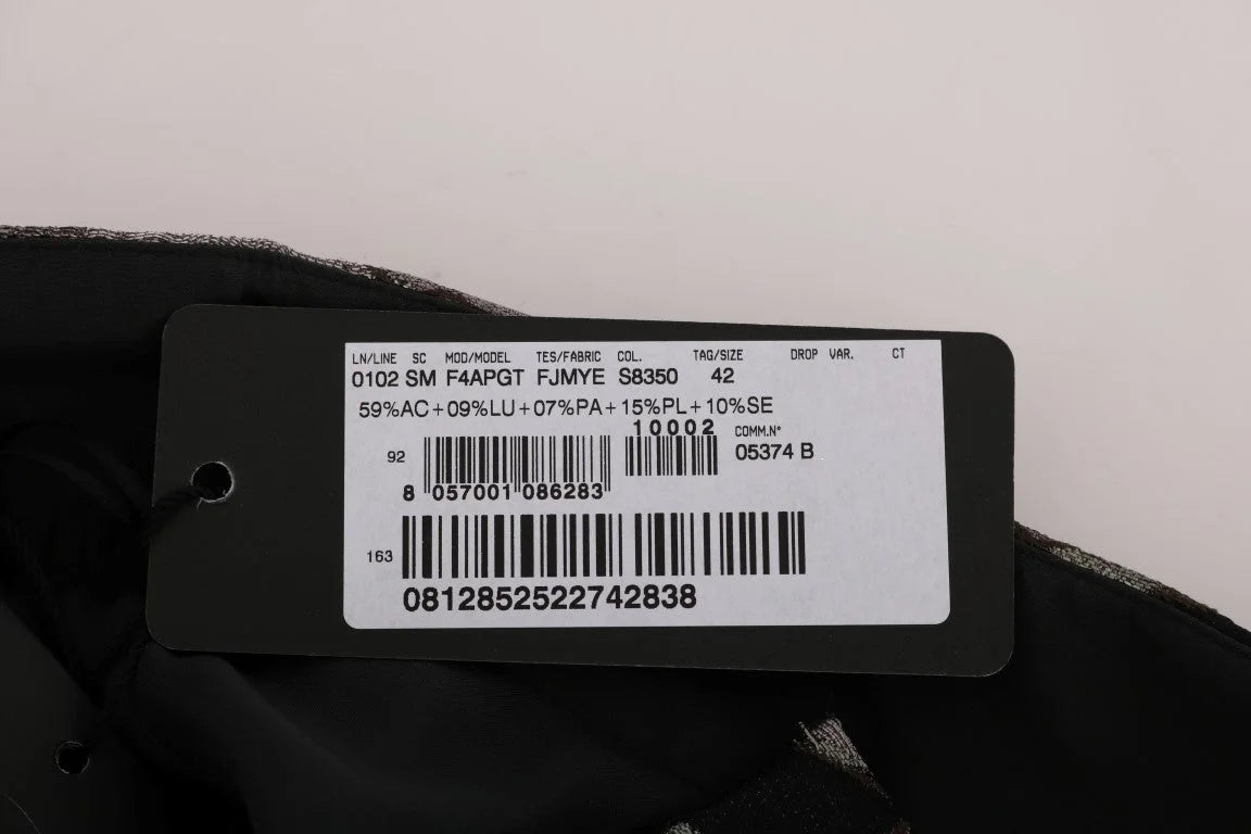 Dolce & Gabbana Black Silver Brocade Floral Skirt - IT36 | XS - Skirts