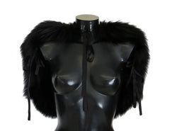 Dolce & Gabbana Black Silver Fox Fur Scarf - M