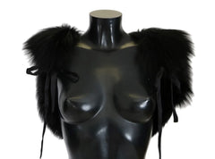 Dolce & Gabbana Black Silver Fox Fur Scarf - Scarves & Shawls