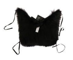 Dolce & Gabbana Black Silver Fox Fur Scarf - Scarves & Shawls