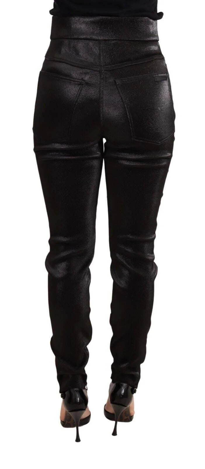 Dolce & Gabbana Black Silver Lurex Thread Cotton Stretch Pants - IT42|M - Jeans
