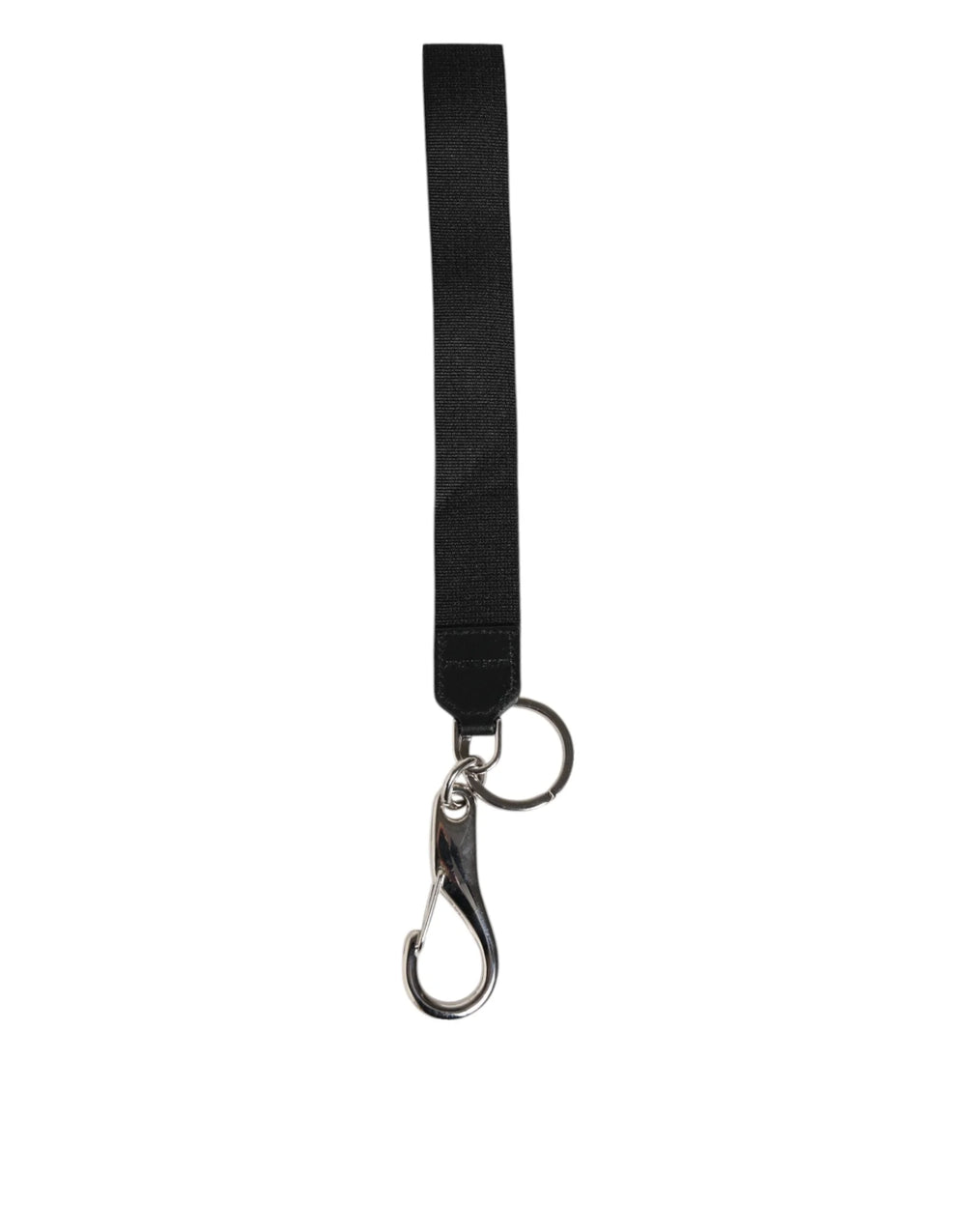 Dolce & Gabbana Black Silver Nylon DG Crown Men’s Holder Keychain Keyring - Keychains