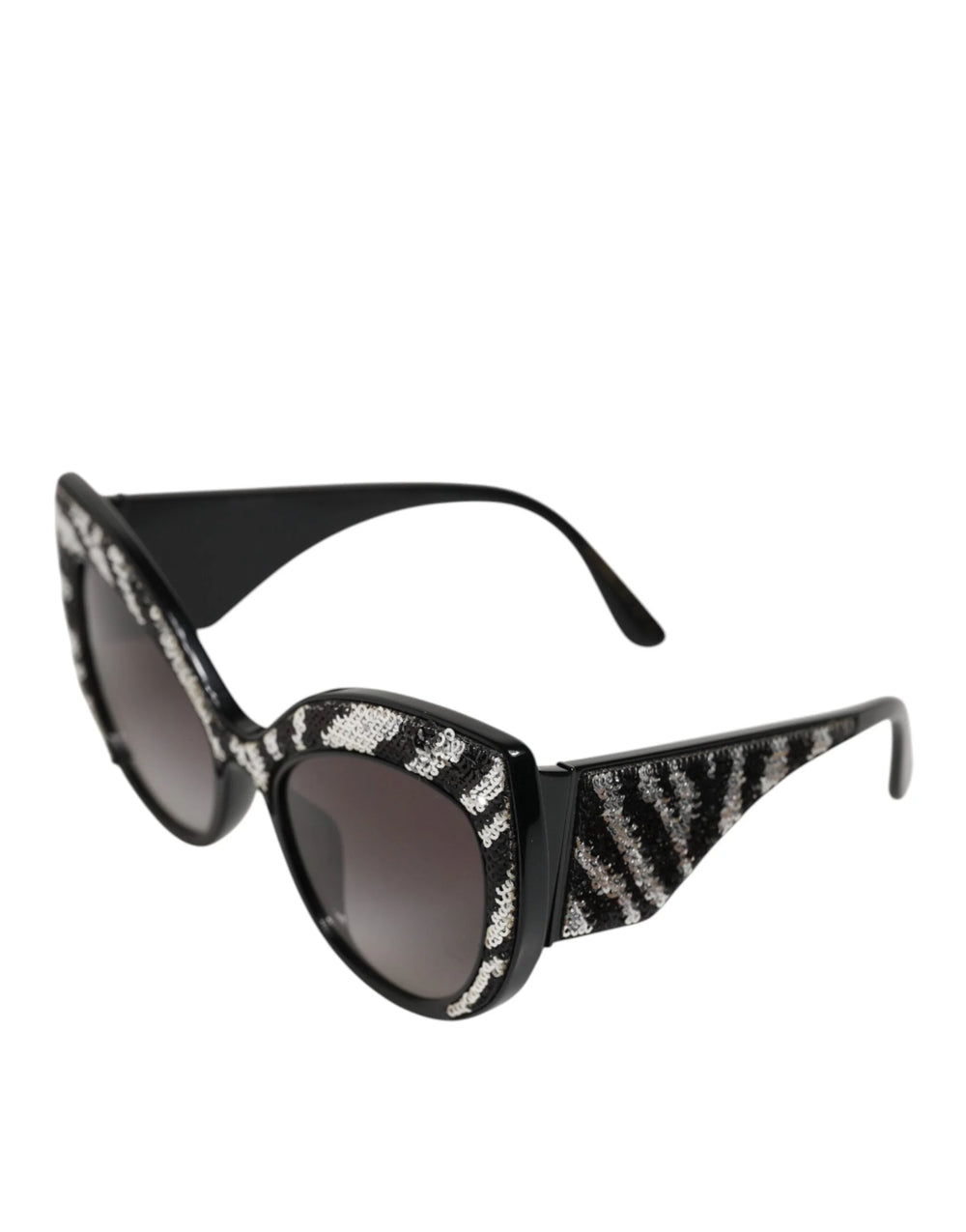 Dolce & Gabbana Black Silver Sequin Butterfly Polarized Sunglasses - Sunglasses