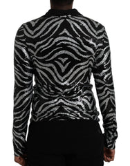 Dolce & Gabbana Black Silver Sequined Polyester Sweater - IT48 | M - Sweaters