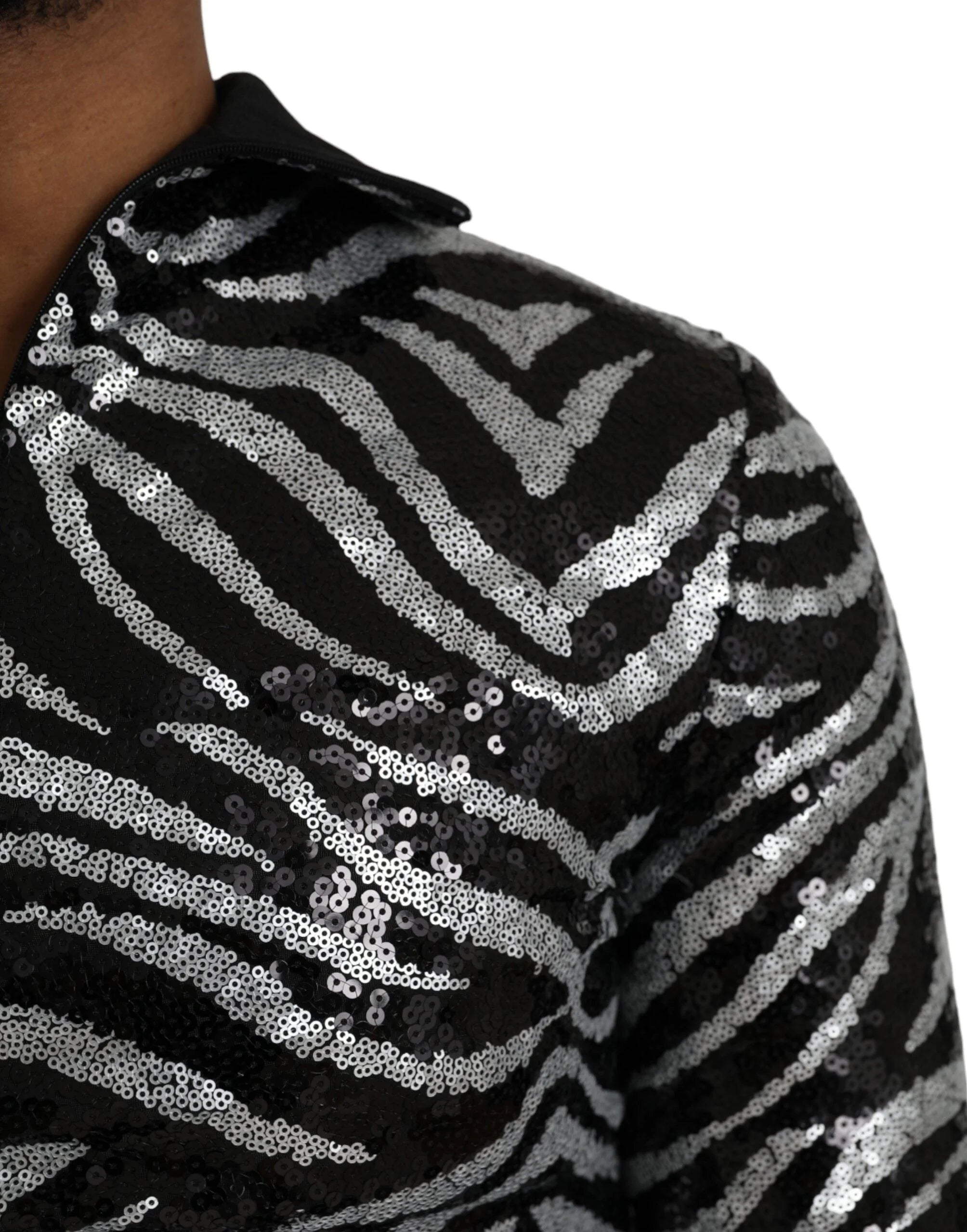 Dolce & Gabbana Black Silver Sequined Polyester Sweater - IT48 | M - Sweaters