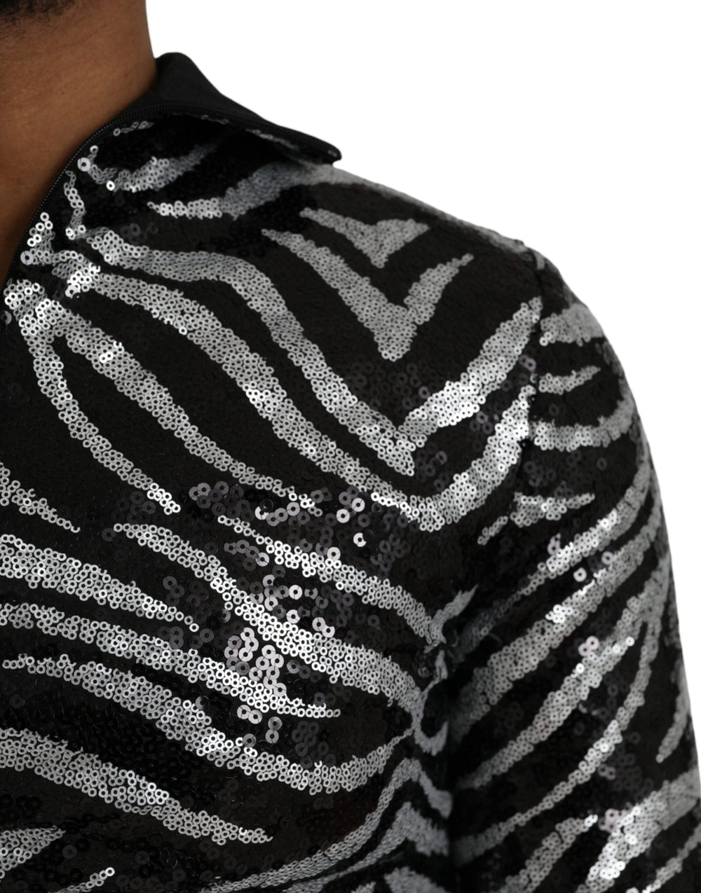 Dolce & Gabbana Black Silver Sequined Polyester Sweater - IT48 | M - Sweaters