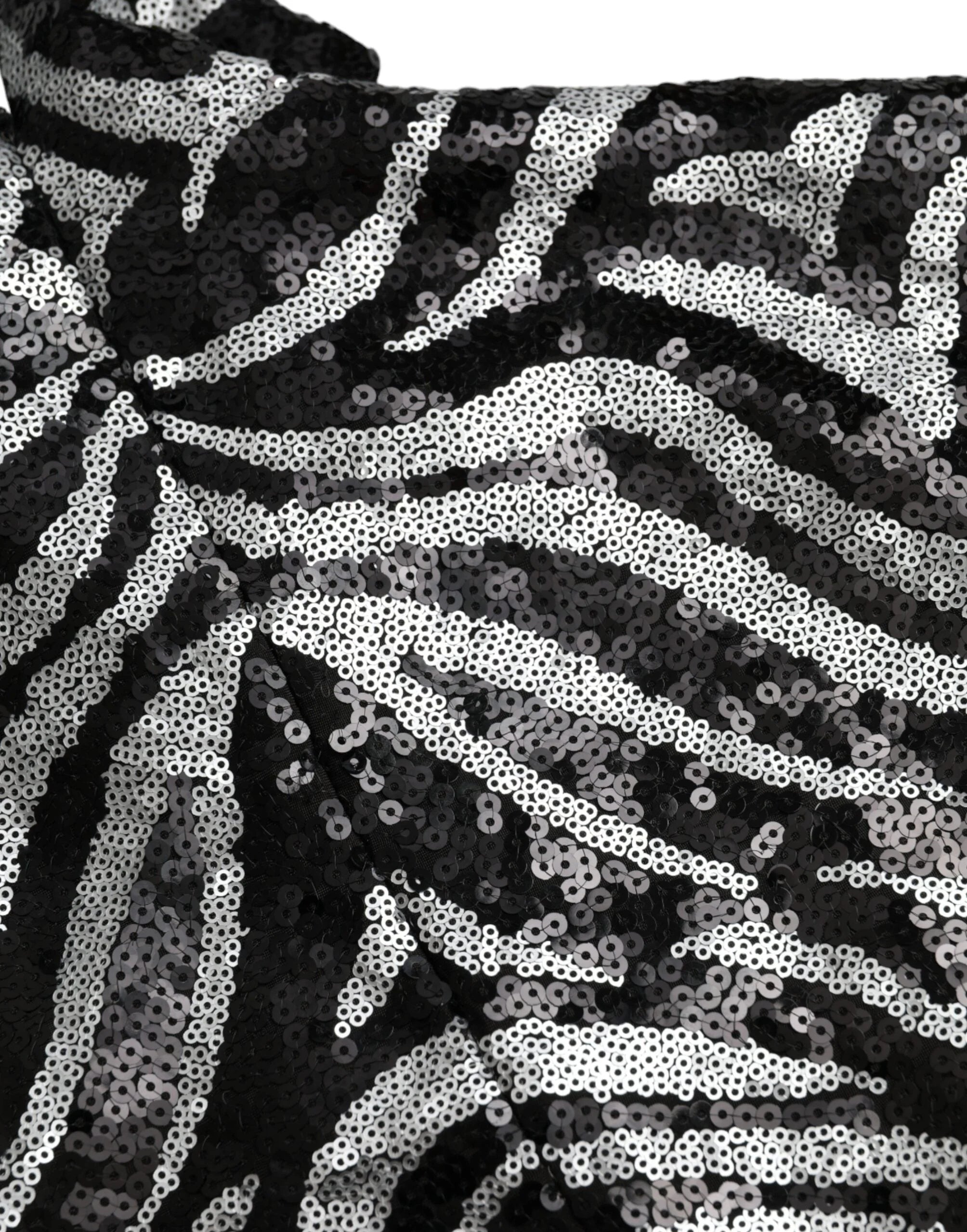 Dolce & Gabbana Black Silver Sequined Polyester Sweater - IT48 | M - Sweaters