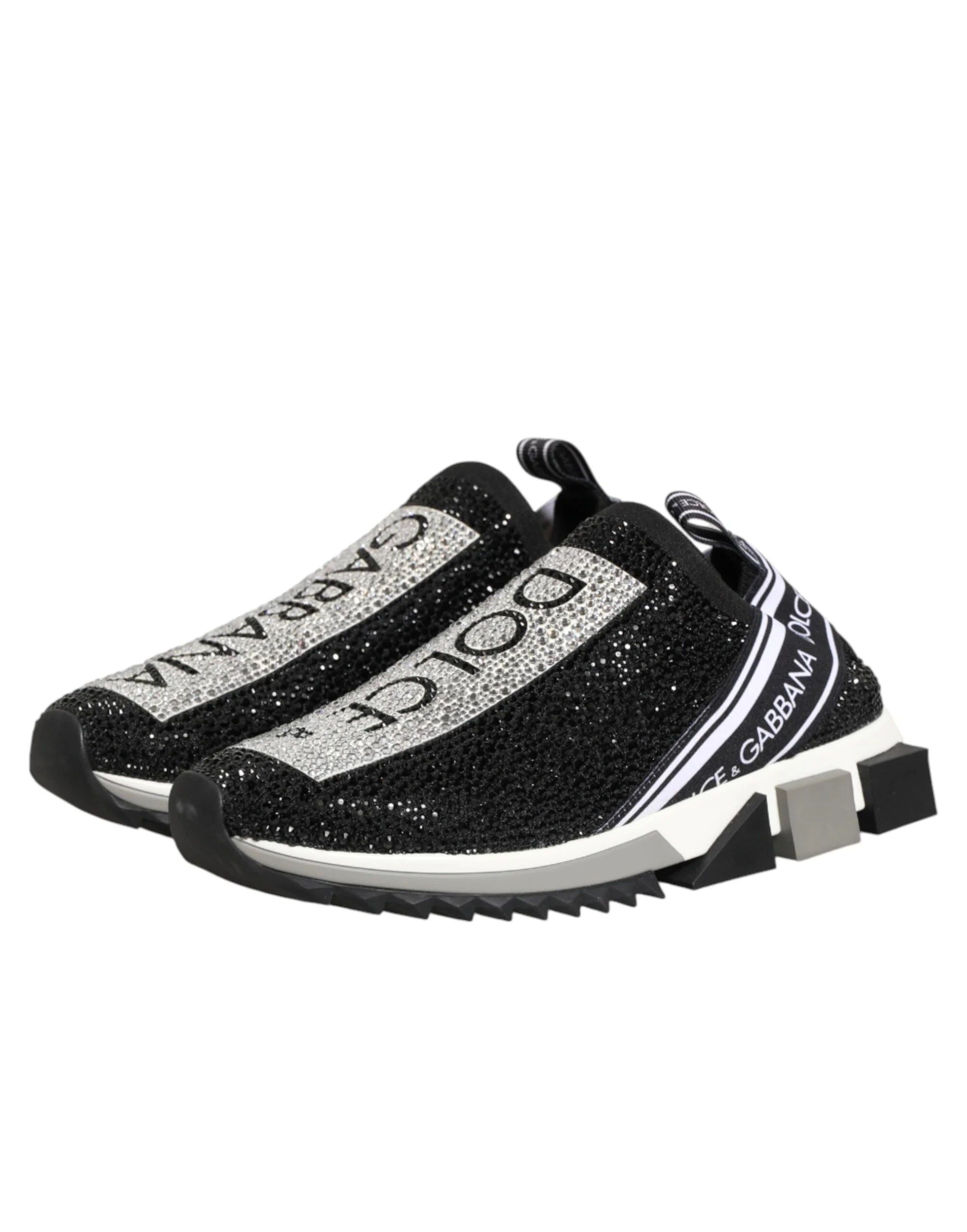 Dolce & Gabbana Black Silver Slip On Sorrento Sneakers Shoes - EU36.5/US6 - Sneakers