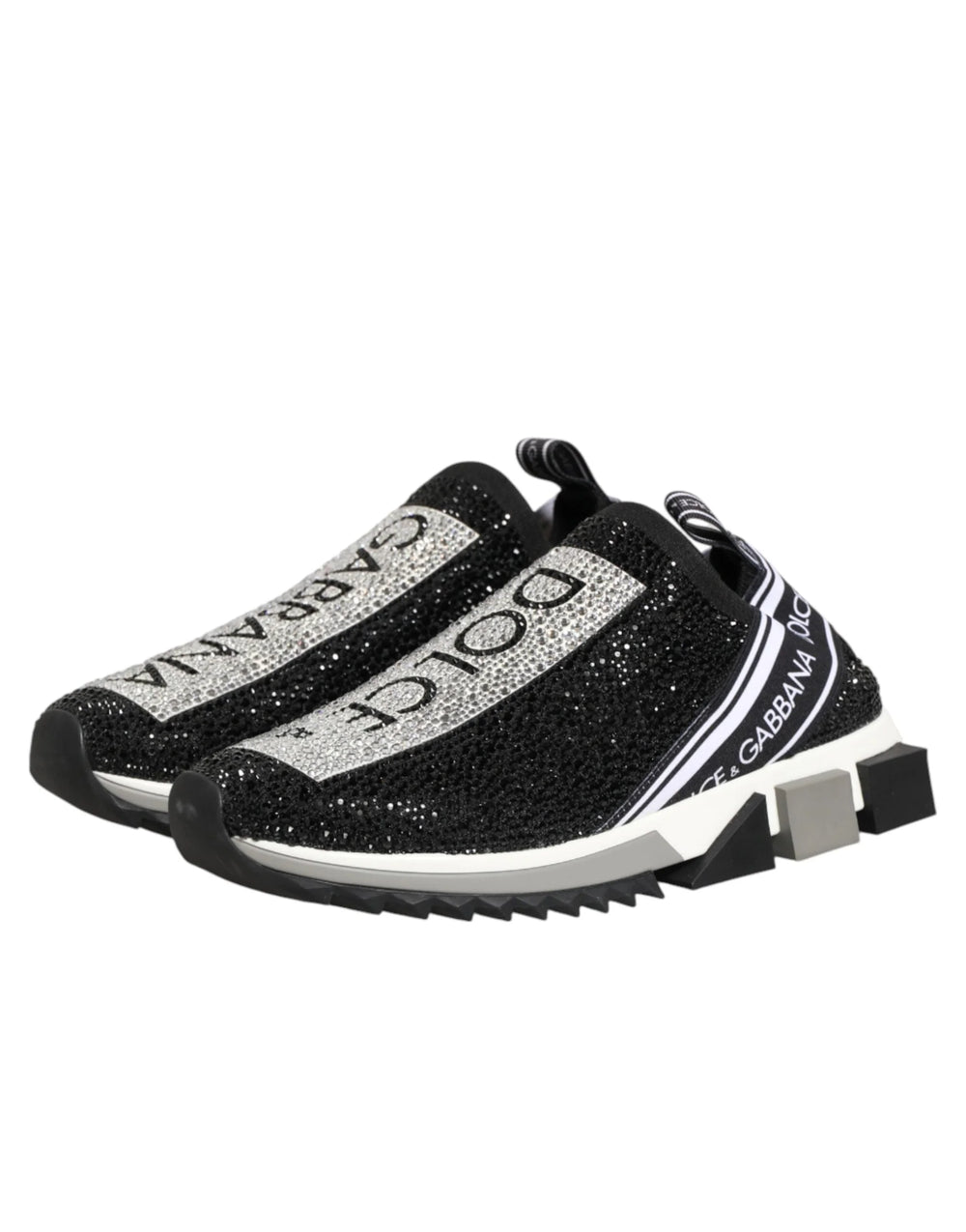 Dolce & Gabbana Black Silver Slip On Sorrento Sneakers Shoes - EU36.5/US6 - Sneakers