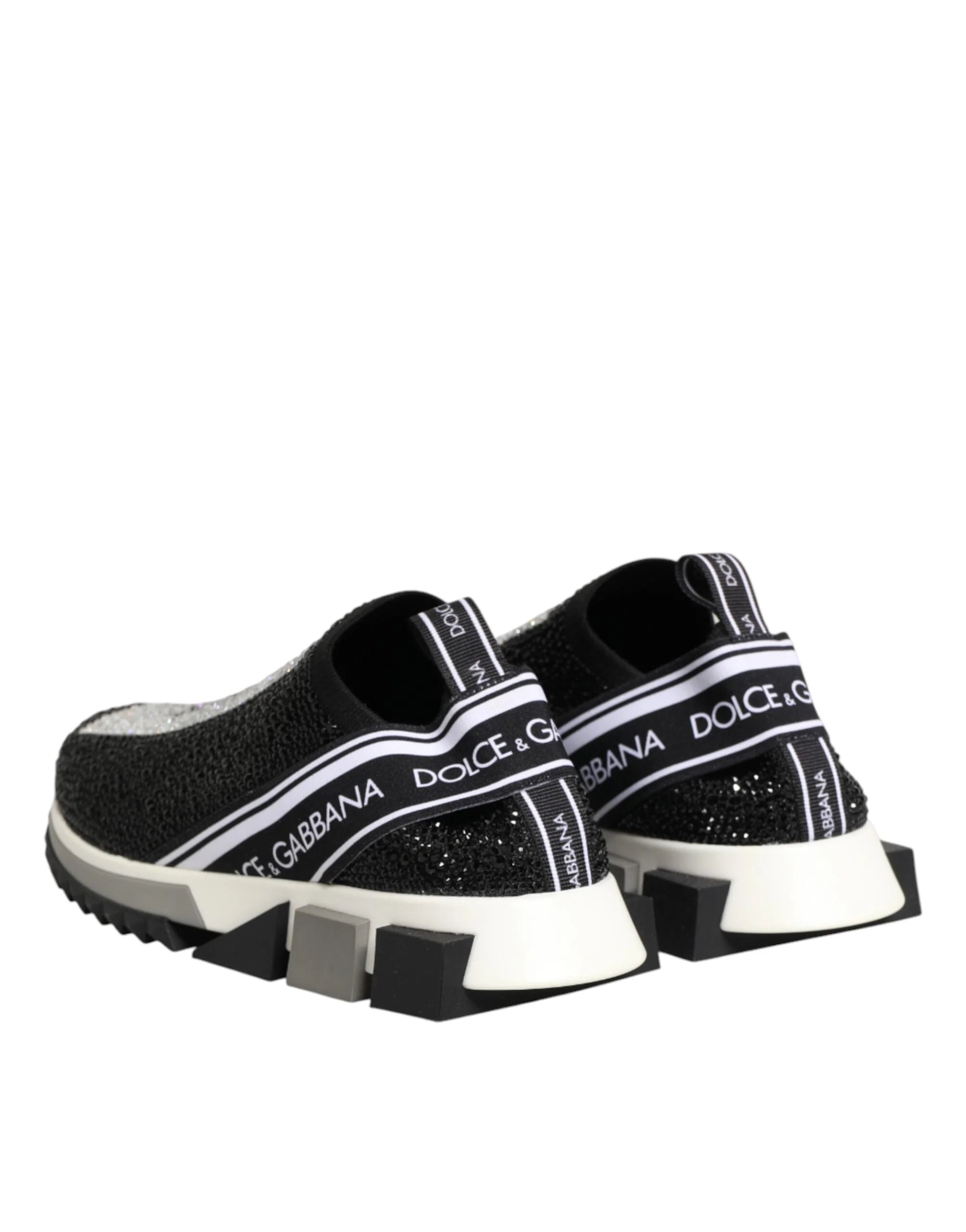 Dolce & Gabbana Black Silver Slip On Sorrento Sneakers Shoes - EU36.5/US6 - Sneakers