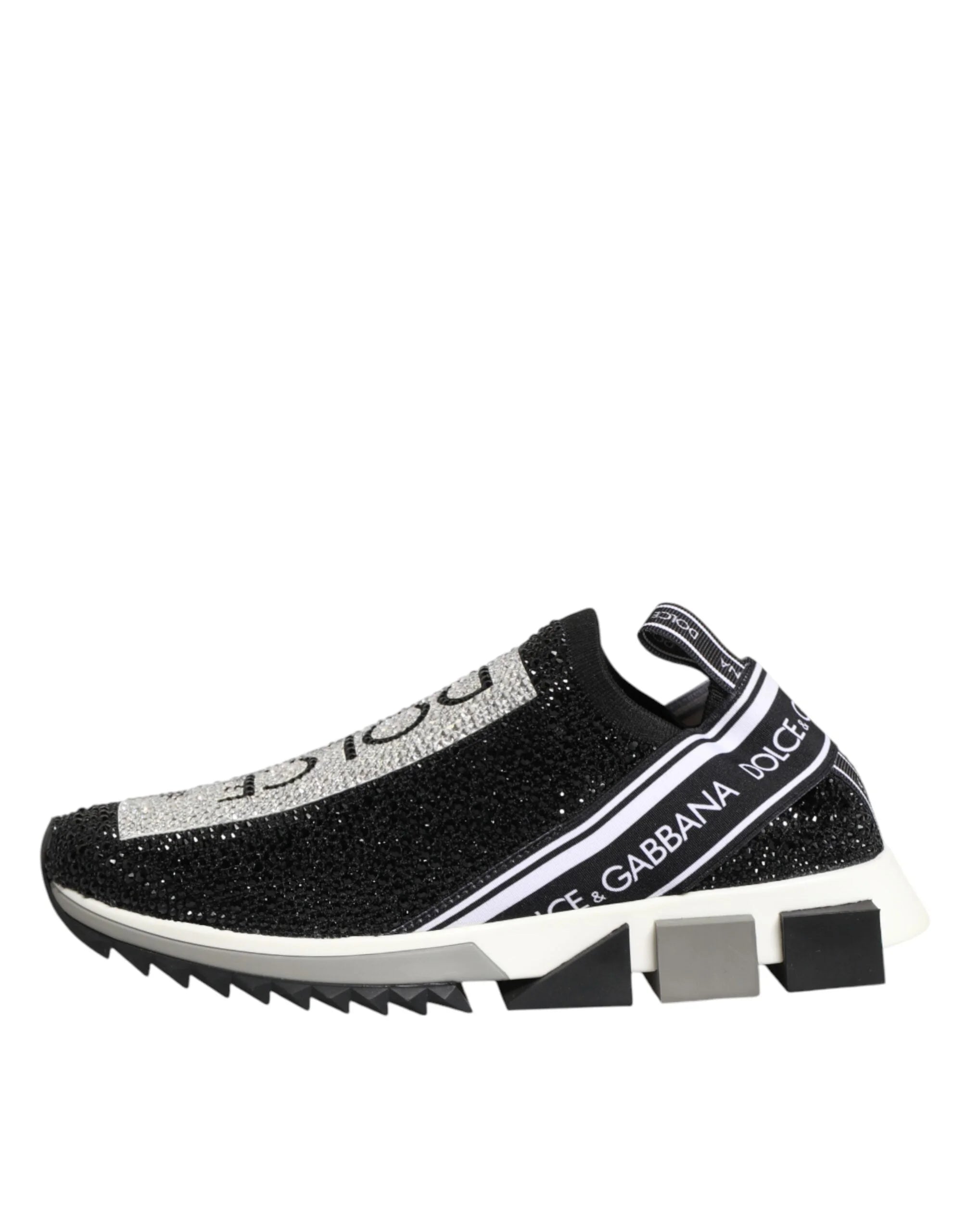 Dolce & Gabbana Black Silver Slip On Sorrento Sneakers Shoes - EU36.5/US6 - Sneakers