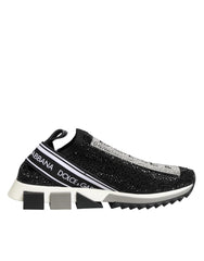 Dolce & Gabbana Black Silver Slip On Sorrento Sneakers Shoes - EU36.5/US6 - Sneakers