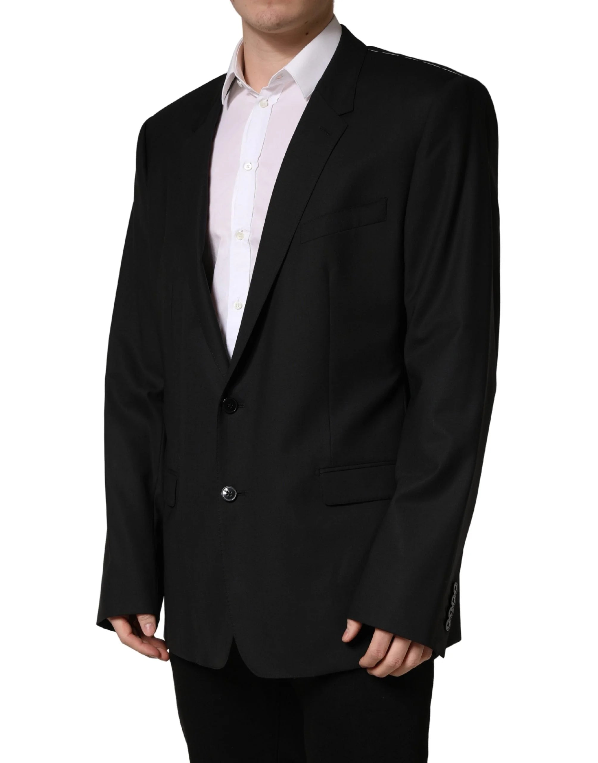 Dolce & Gabbana Schwarzes Einreihiger Sakko mit 2 Knopfleiste - IT60 | 3XL