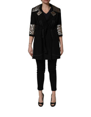 Dolce & Gabbana Black Single-Breasted Brocade Coat Jacket