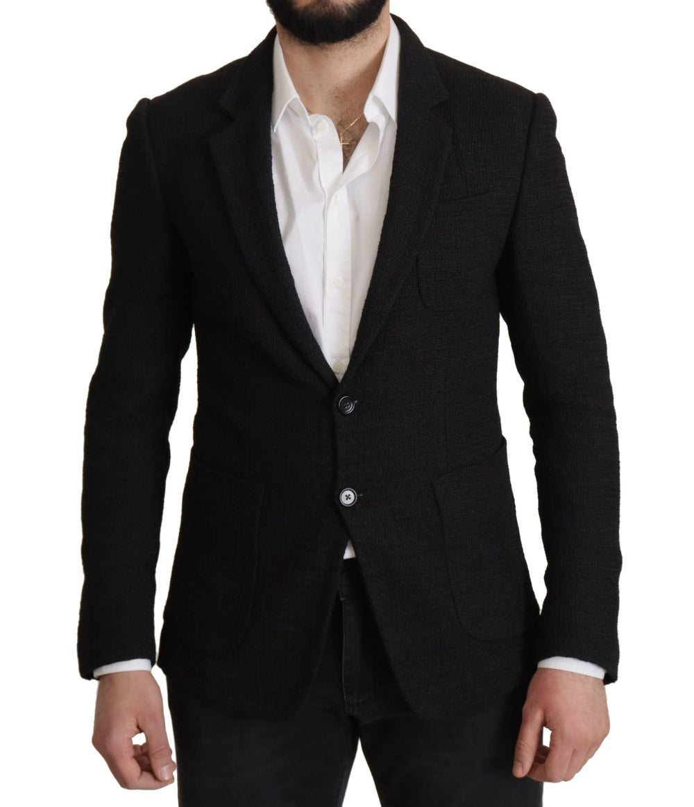 Dolce & Gabbana Black Single Breasted Coat Men Blazer - IT50 | L - Sport Jackets