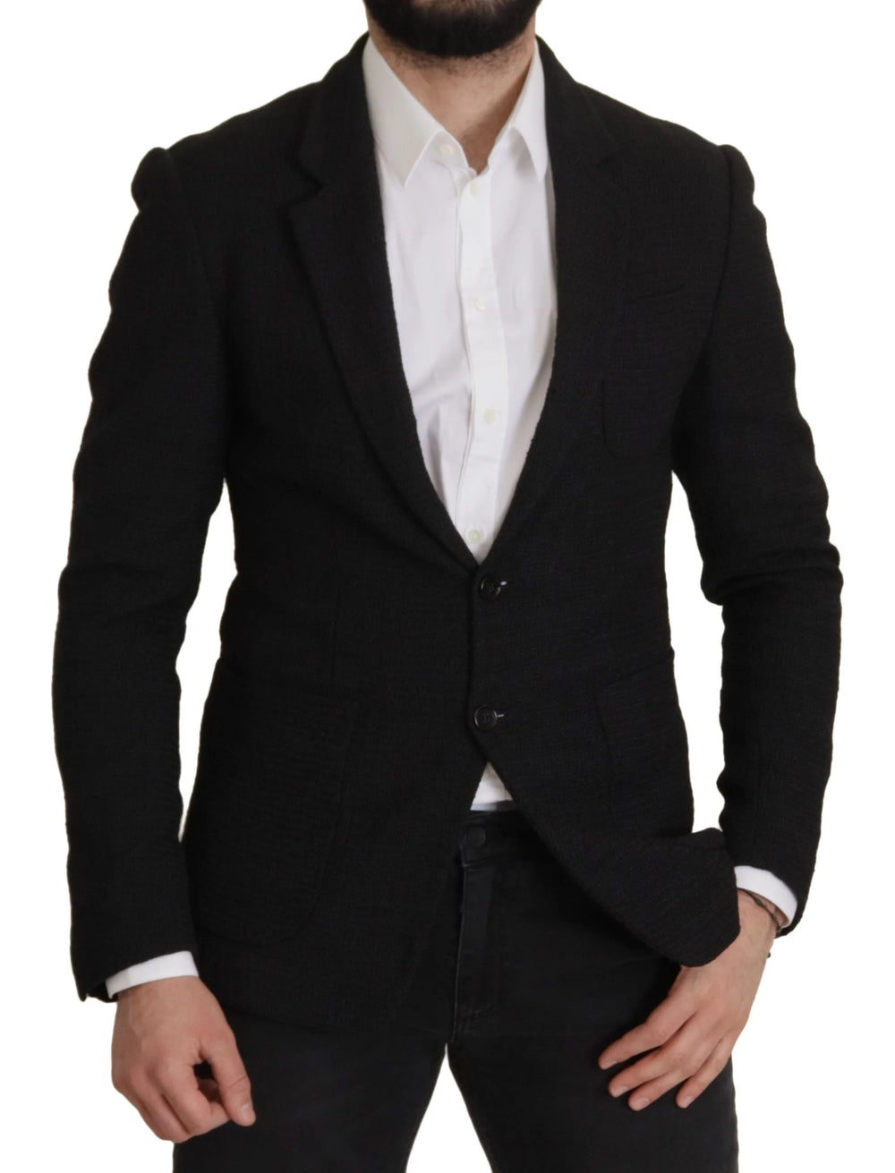 Dolce & Gabbana Black Single Breasted Coat Men Blazer - IT50 | L - Sport Jackets