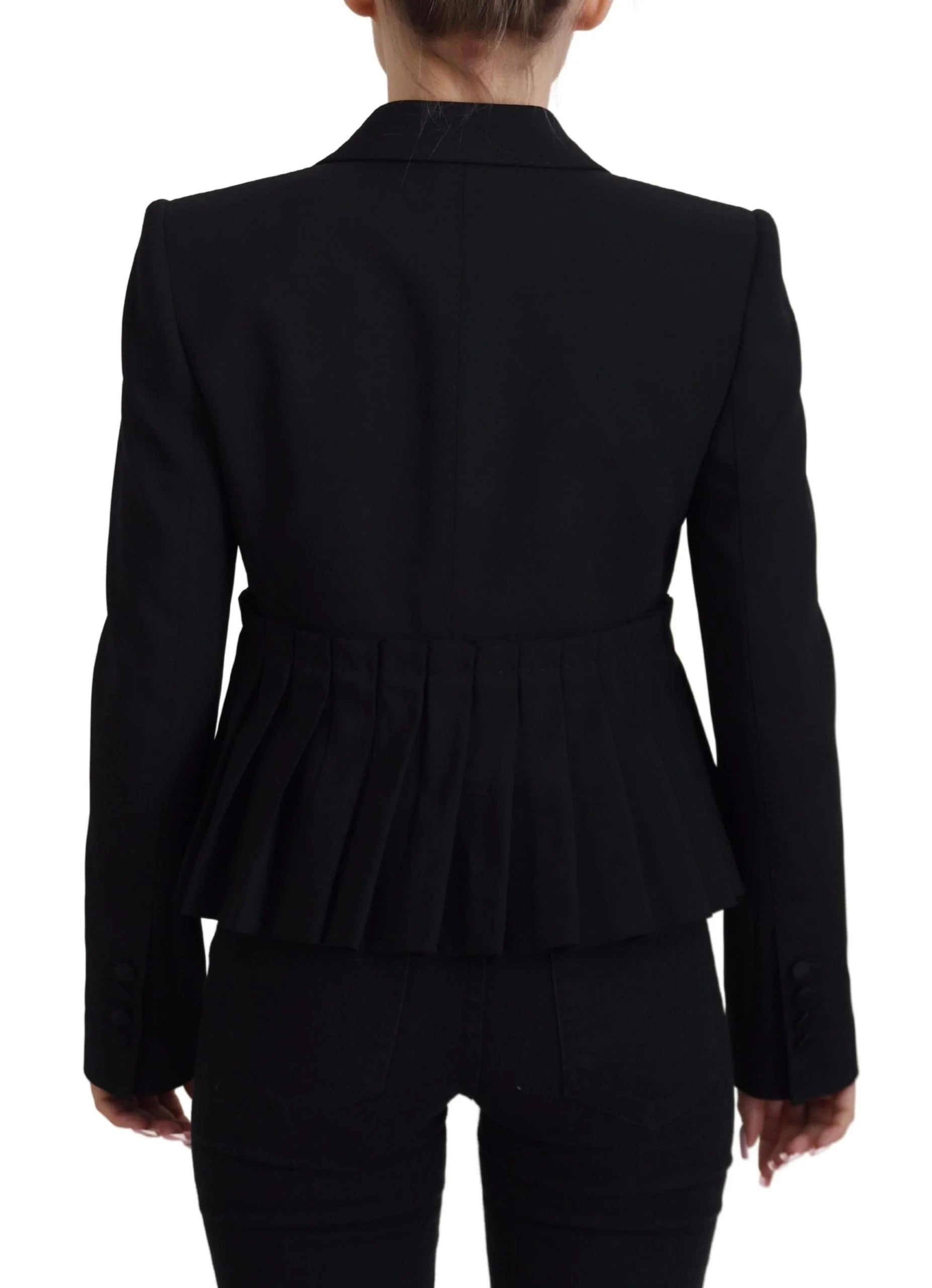 Dolce & Gabbana Black Single Breasted Fit Blazer Wool Jacket - IT38 | XS - Coats & Jackets