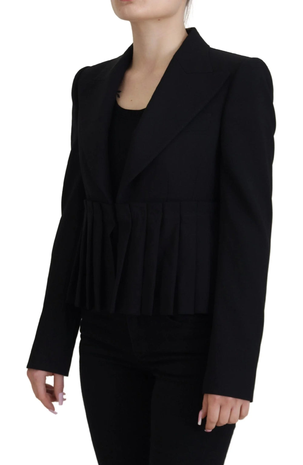 Dolce & Gabbana Black Single Breasted Fit Blazer Wool Jacket - IT38 | XS - Coats & Jackets
