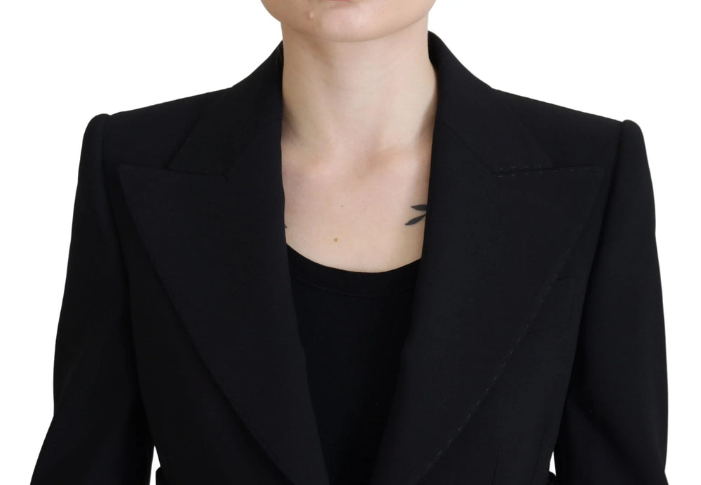 Dolce & Gabbana Black Single Breasted Fit Blazer Wool Jacket - IT38 | XS - Coats & Jackets