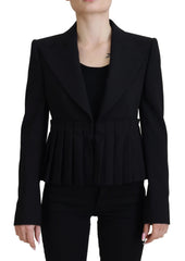 Dolce & Gabbana Black Single Breasted Fit Blazer Wool Jacket - IT38 | XS - Coats & Jackets