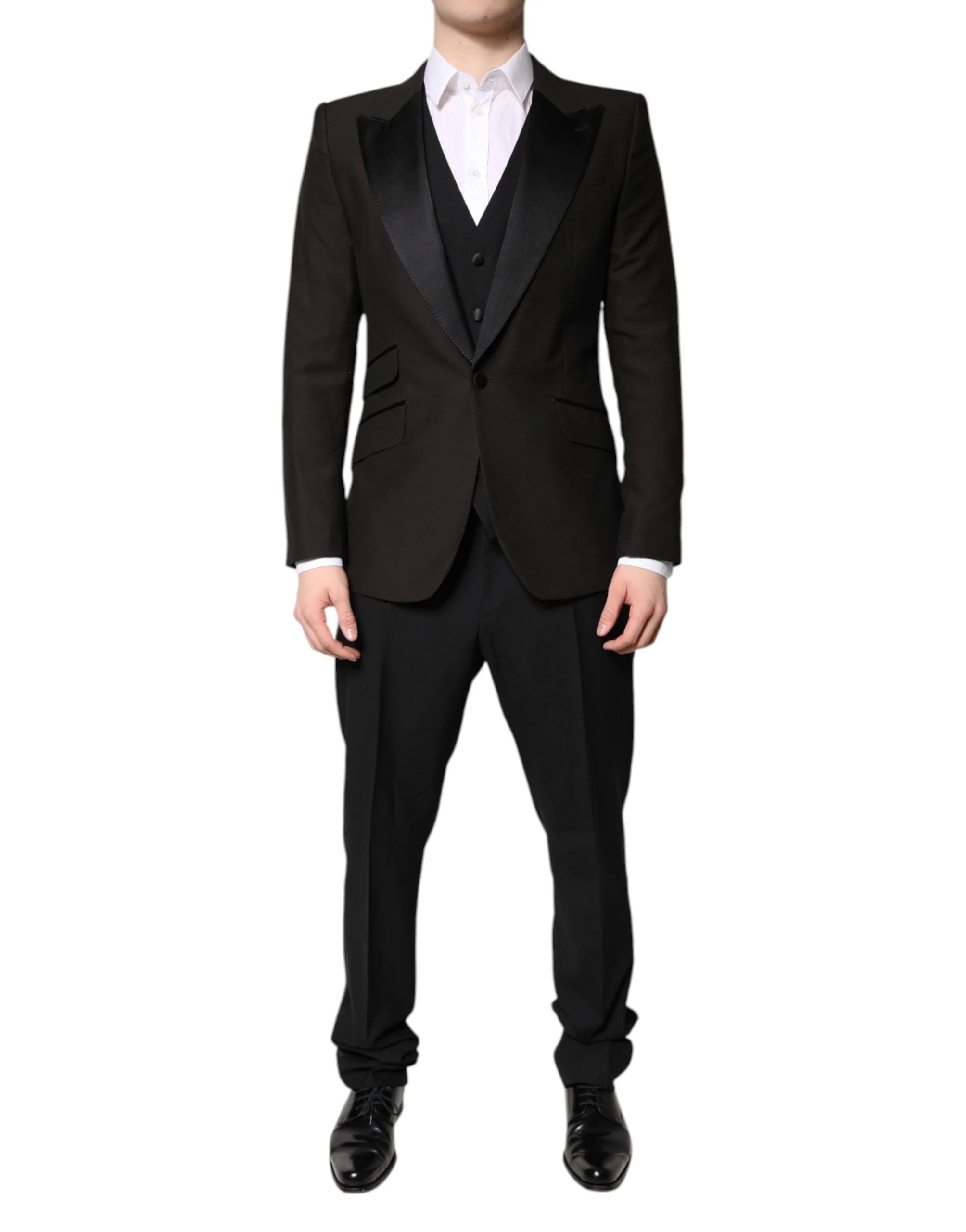 Dolce & Gabbana Black Single Breasted Formal 3 Piece Suit - IT52 | XL - Suits