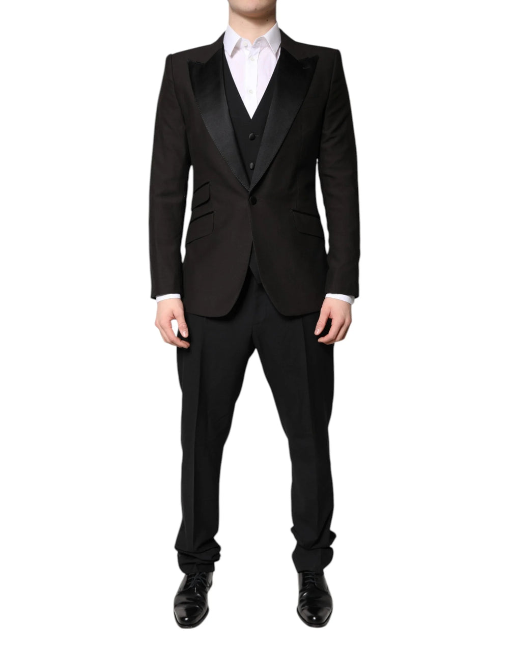 Dolce & Gabbana Black Single Breasted Formal 3 Piece Suit - IT52 | XL - Suits