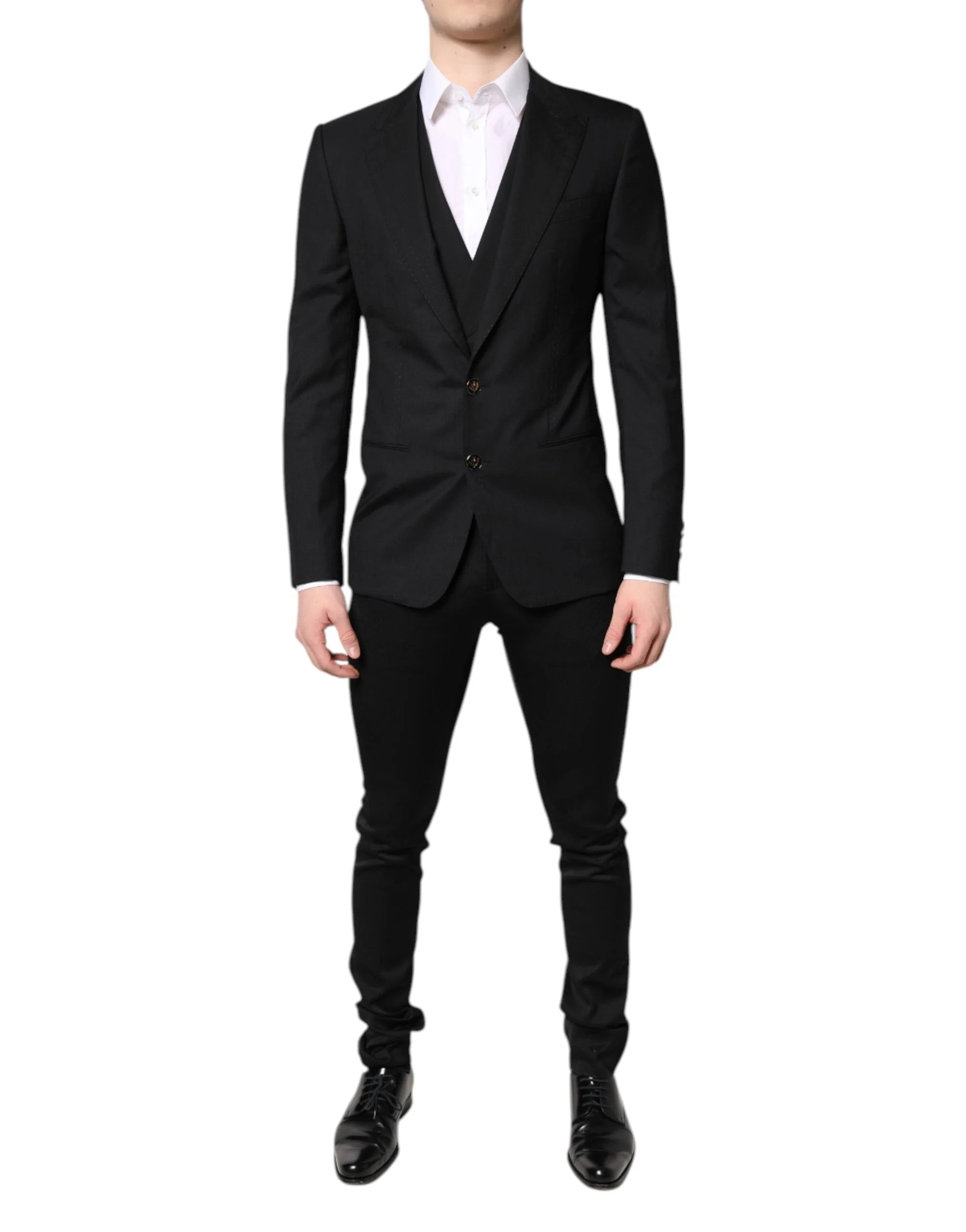 Dolce & Gabbana Black Single Breasted Formal Blazer with Vest - IT46 | S - Sport Jackets