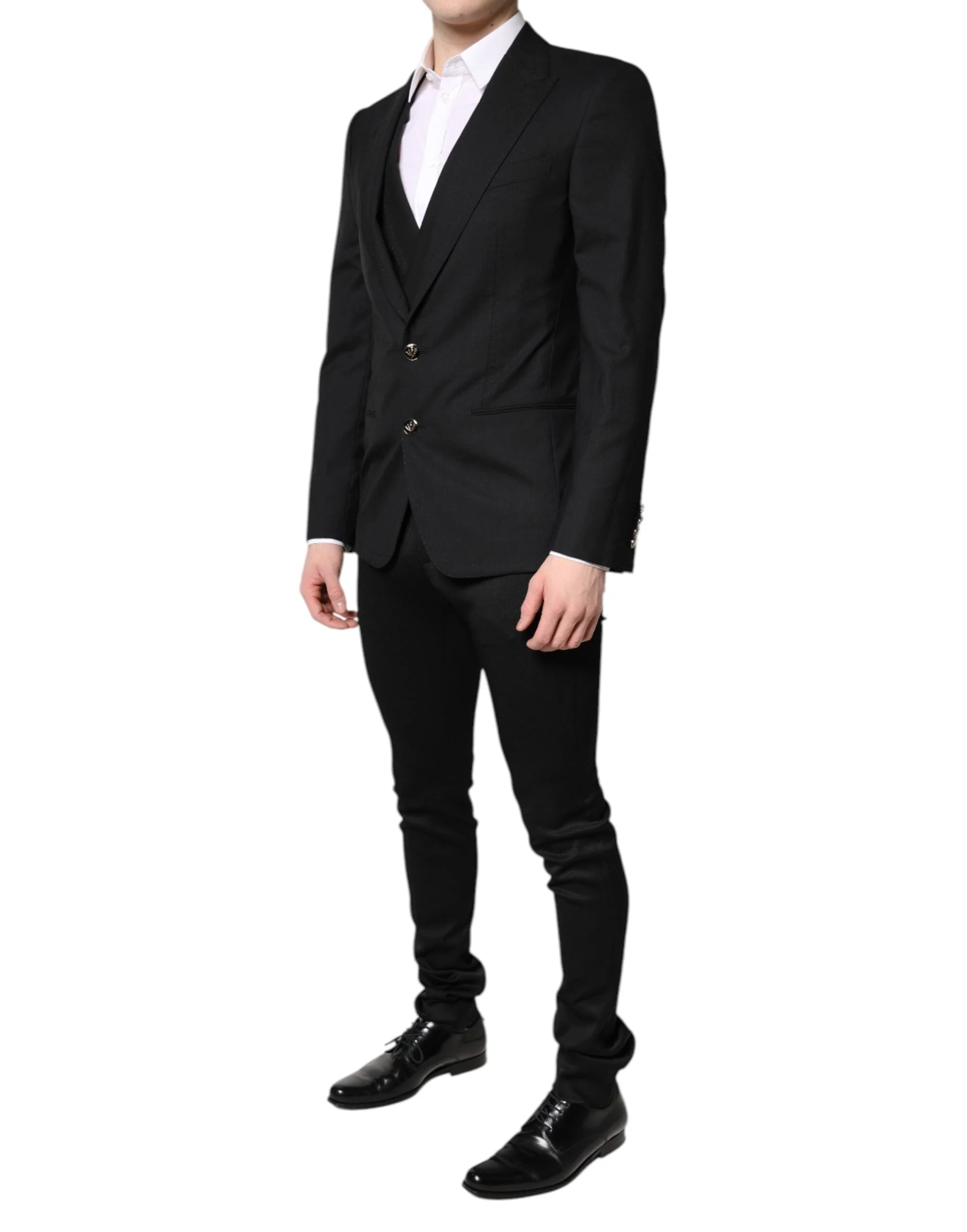 Dolce & Gabbana Black Single Breasted Formal Blazer with Vest - IT46 | S - Sport Jackets