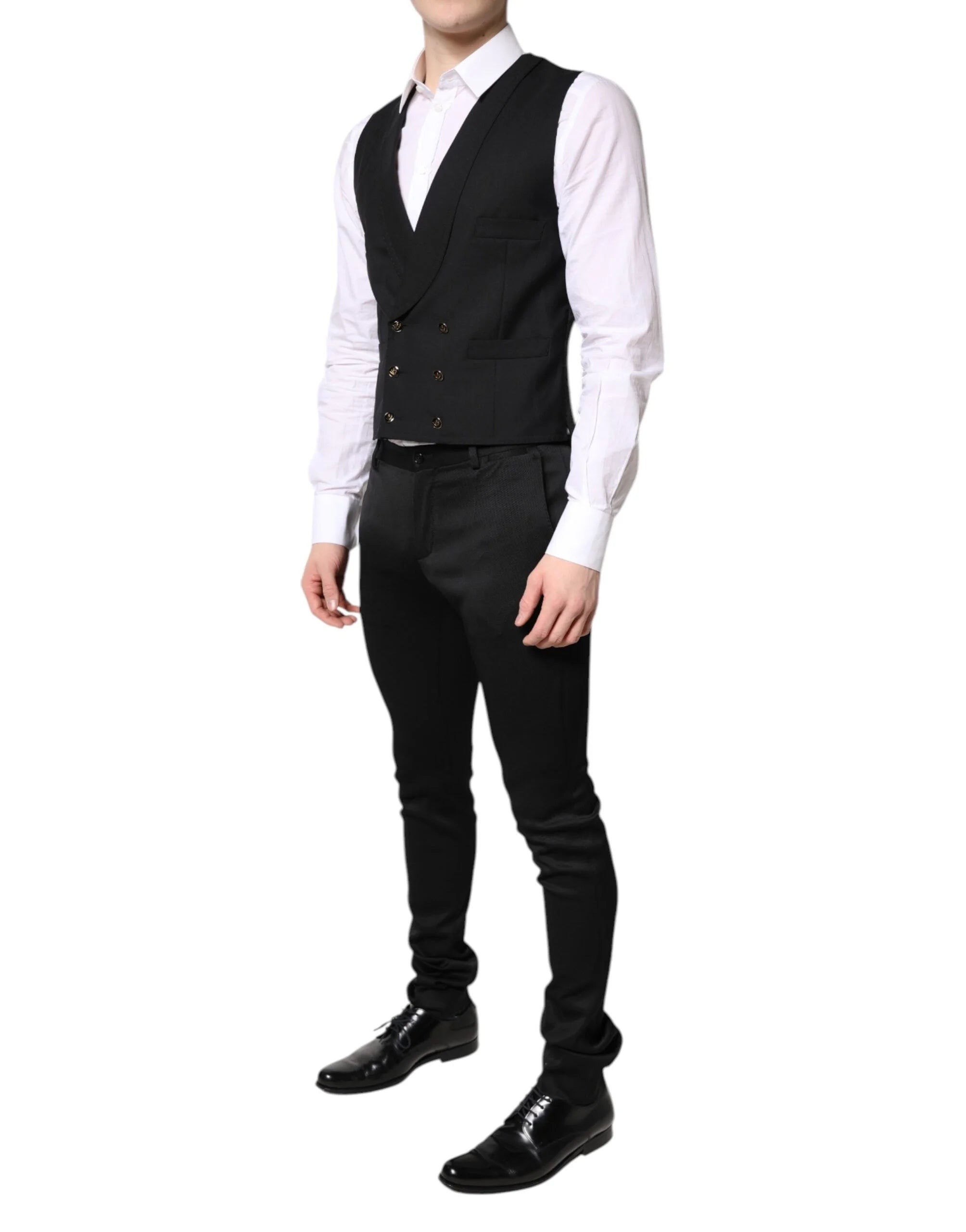 Dolce & Gabbana Black Single Breasted Formal Blazer with Vest - IT46 | S - Sport Jackets