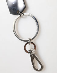 Dolce & Gabbana Black Sint Glass Plaque DG Logo Metal PlateKeychain Keyring - Keychains