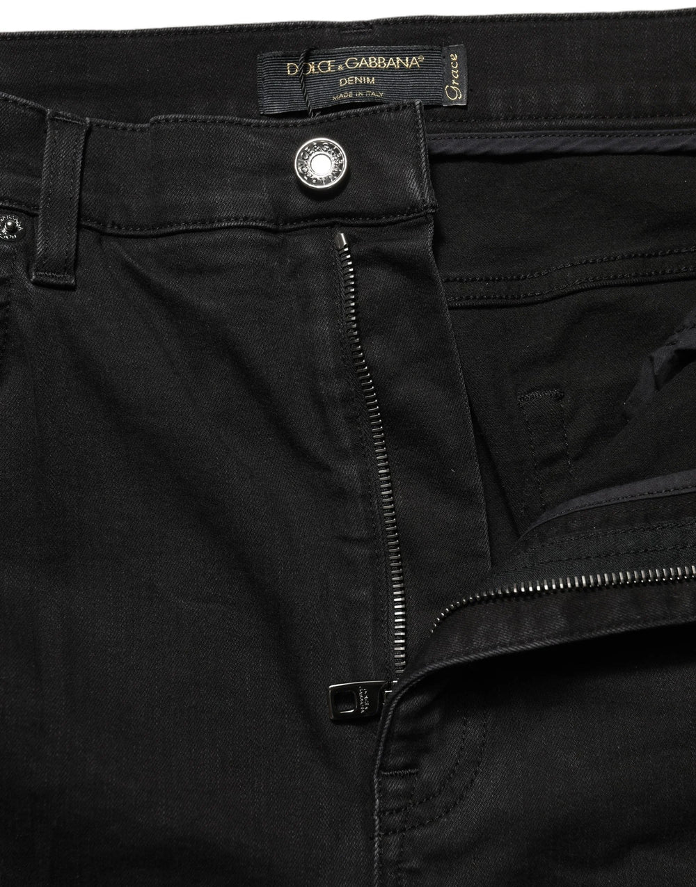 Dolce & Gabbana Black Skinny Cotton High Waist Denim Jeans - IT48|XXL