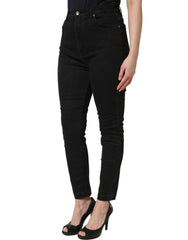 Dolce & Gabbana Black Skinny Cotton High Waist Denim Jeans - IT48|XXL