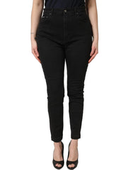 Dolce & Gabbana Black Skinny Cotton High Waist Denim Jeans - IT48|XXL