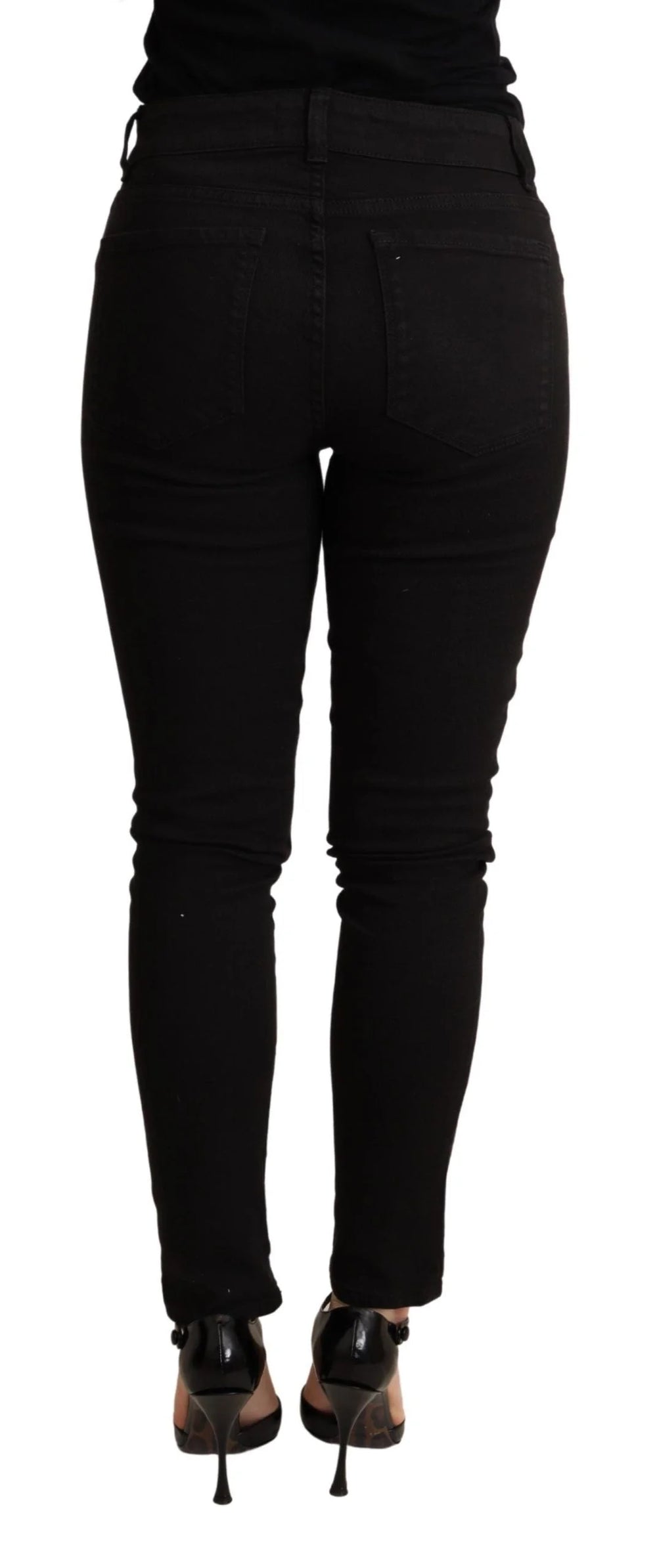 Dolce & Gabbana Black Skinny Denim Cotton Stretch Trouser - IT38|XS - Jeans