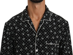 Dolce & Gabbana Black Skull Print Silk Sleepwear Shirt - IT39 | S - Nightgowns