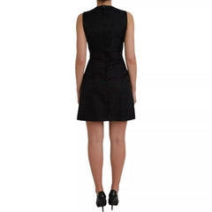 Dolce & Gabbana Black Sleeveless Bodycon A-line Mini Dress - IT40|S - Dresses