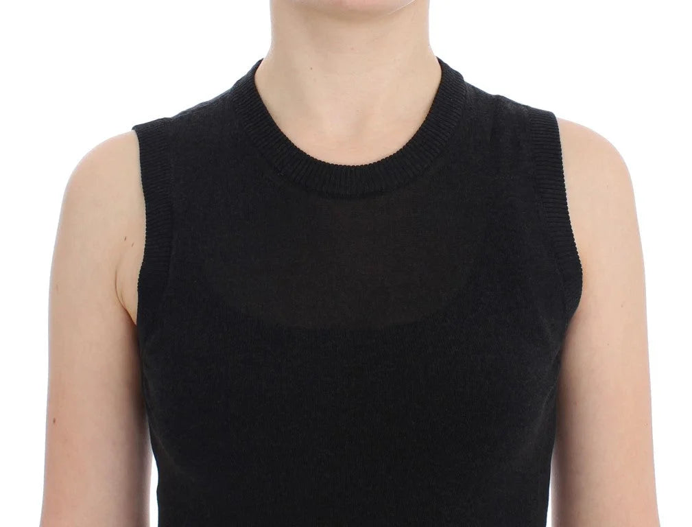 Dolce & Gabbana Black Sleeveless Crewneck Vest Pullover - Sweaters