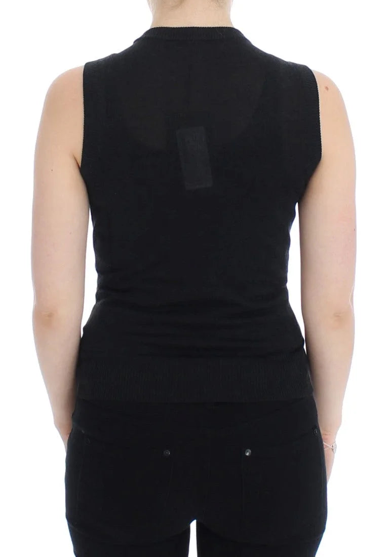 Dolce & Gabbana Black Sleeveless Crewneck Vest Pullover - Sweaters