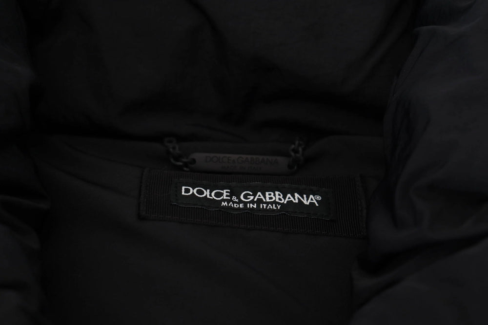Dolce & Gabbana Black Sleeveless DG Metal Embellishment Jacket - Vests