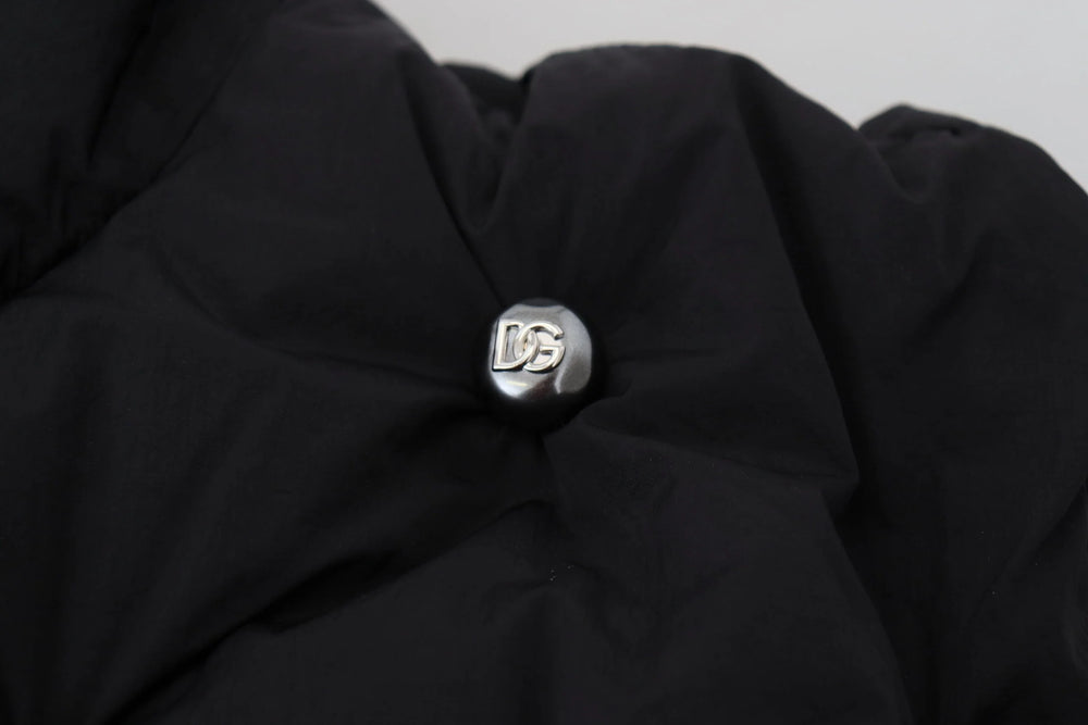 Dolce & Gabbana Black Sleeveless DG Metal Embellishment Jacket - Vests