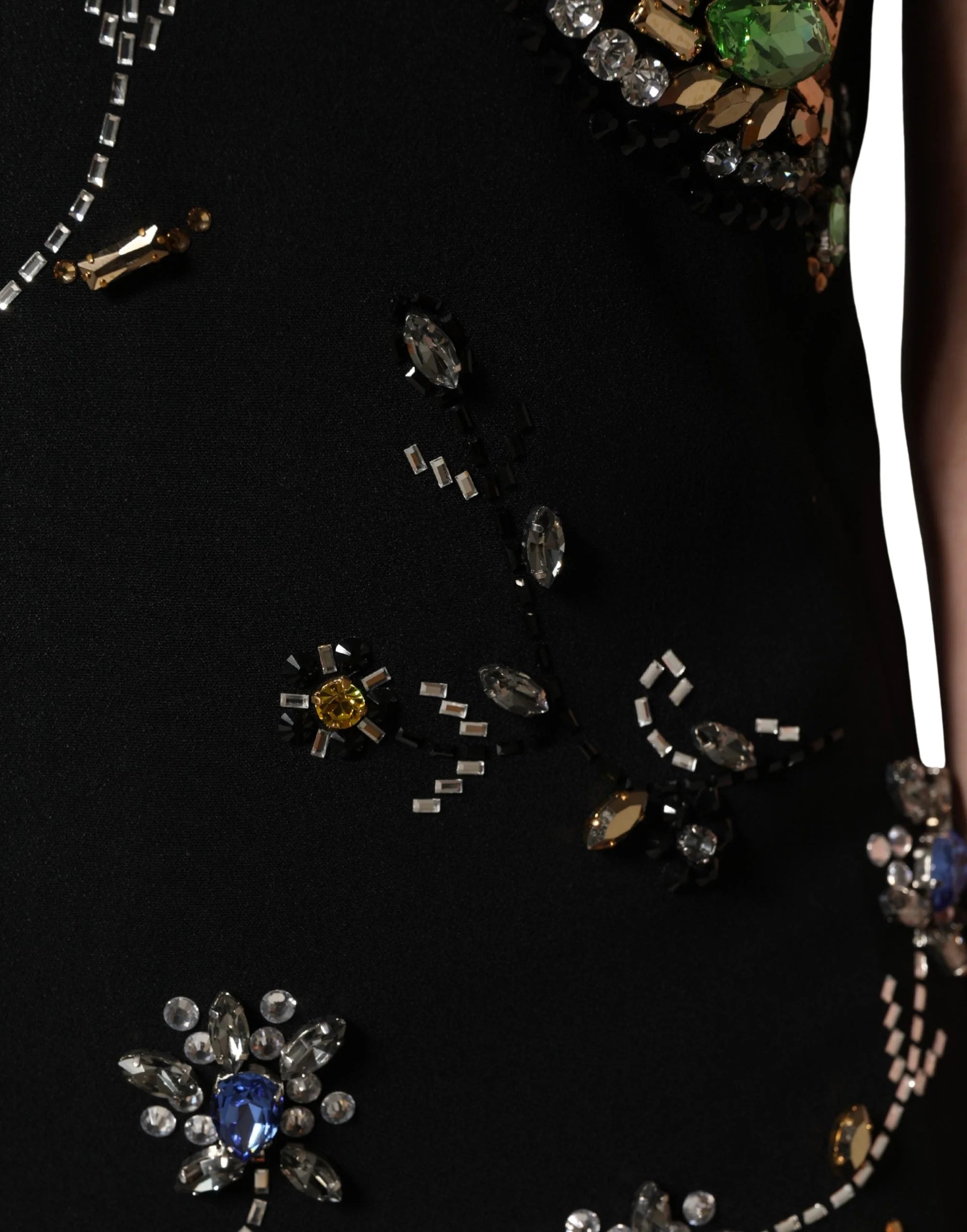 Dolce & Gabbana Black Sleeveless Floral Bead Embellishments Dress - IT38 | XS