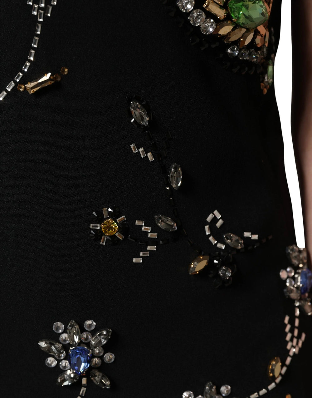 Dolce & Gabbana Black Sleeveless Floral Bead Embellishments Dress - IT38 | XS