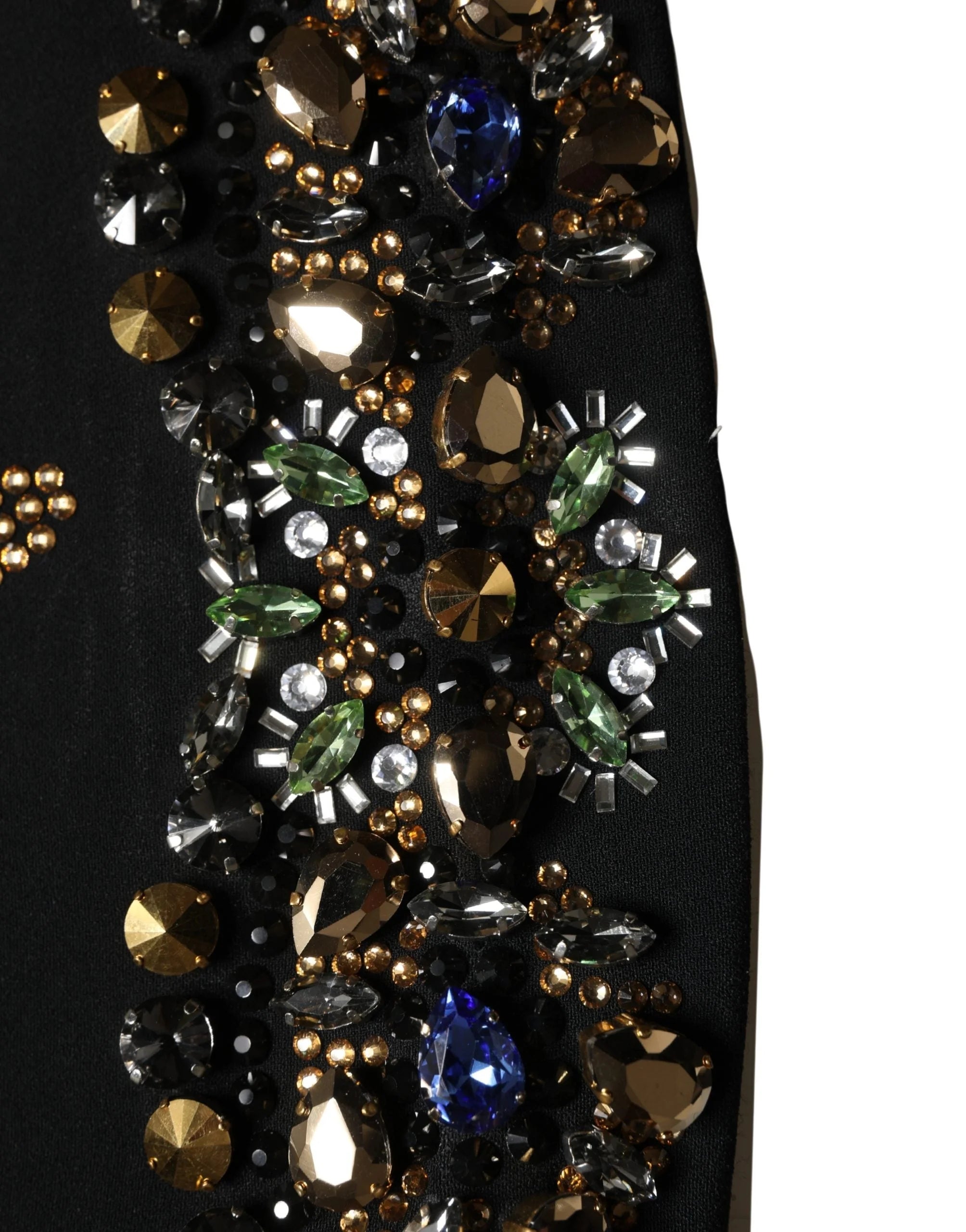 Dolce & Gabbana Black Sleeveless Floral Bead Embellishments Dress - IT38 | XS