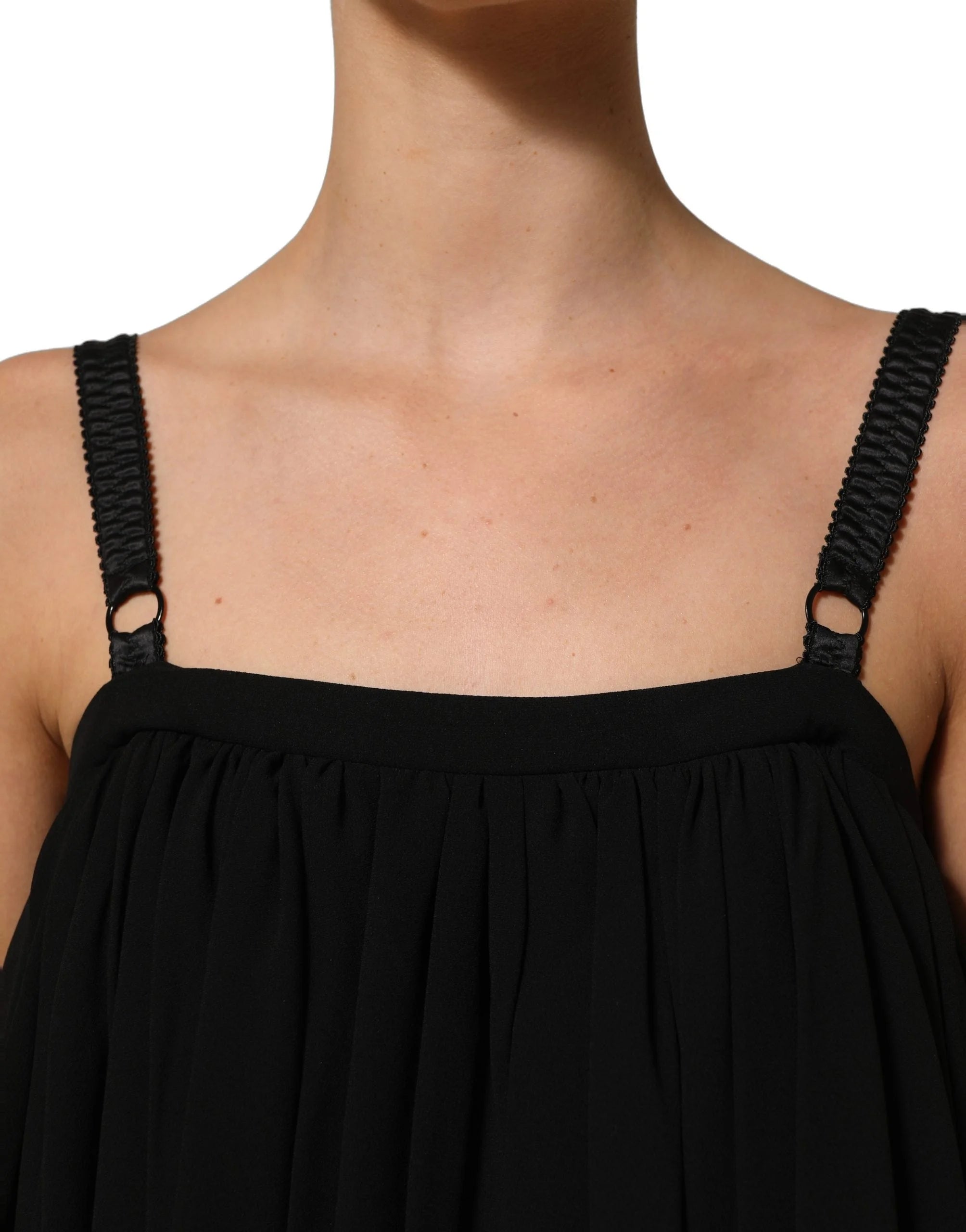 Dolce & Gabbana Black Sleeveless Floral Lace Tank Blouse Top - IT40|S