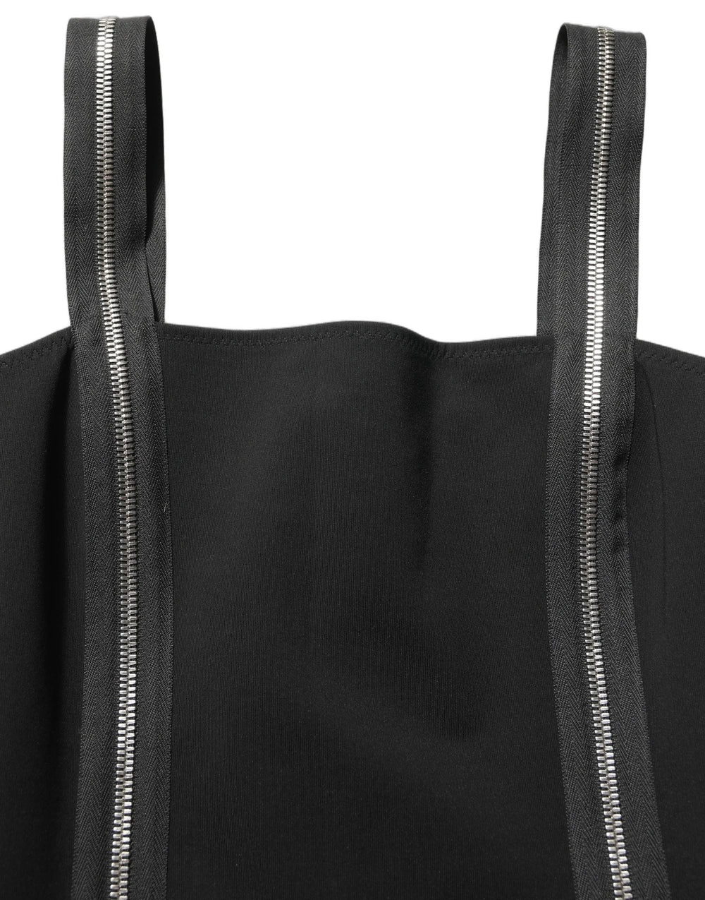 Dolce & Gabbana Black Sleeveless Front Zipper Midi Dress - IT40|S