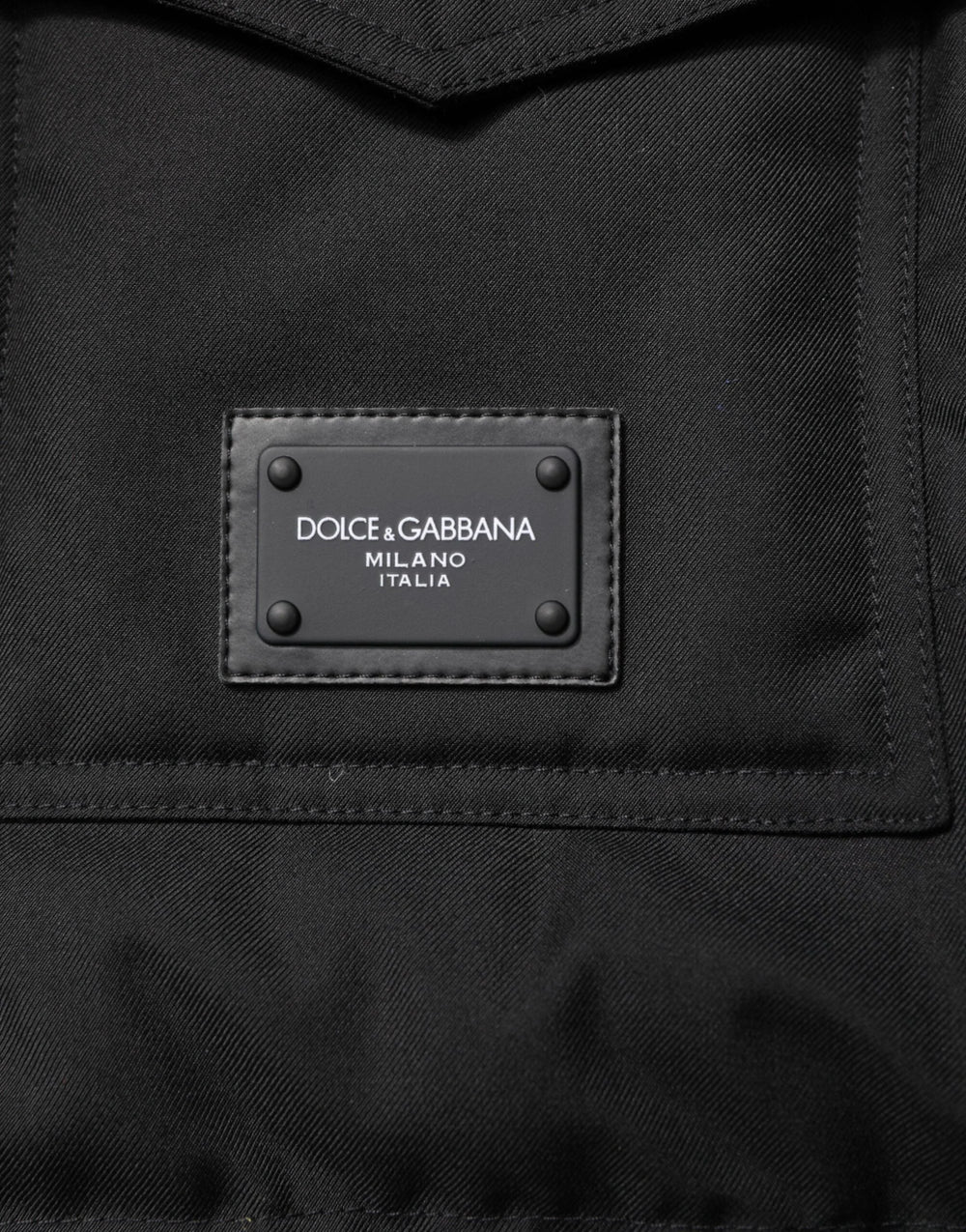 Dolce & Gabbana Black Sleeveless Parka Logo Plaque Jacket - IT48 | M - Parkas